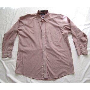 Vtg Men Stafford Button Gingham Long Sleeve Shirt Sz 16.5 32-33 (MT401)